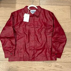 Aelfric Eden Oversized Red Faux Leather Jacket